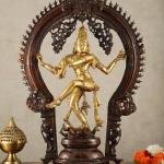 Brass Nataraja Statue | 26" x 17" x 6.5" | 18 kg | Dual Tone Finish | Anandatandav Dance Form | Sacred Temple Art | Jaipurio